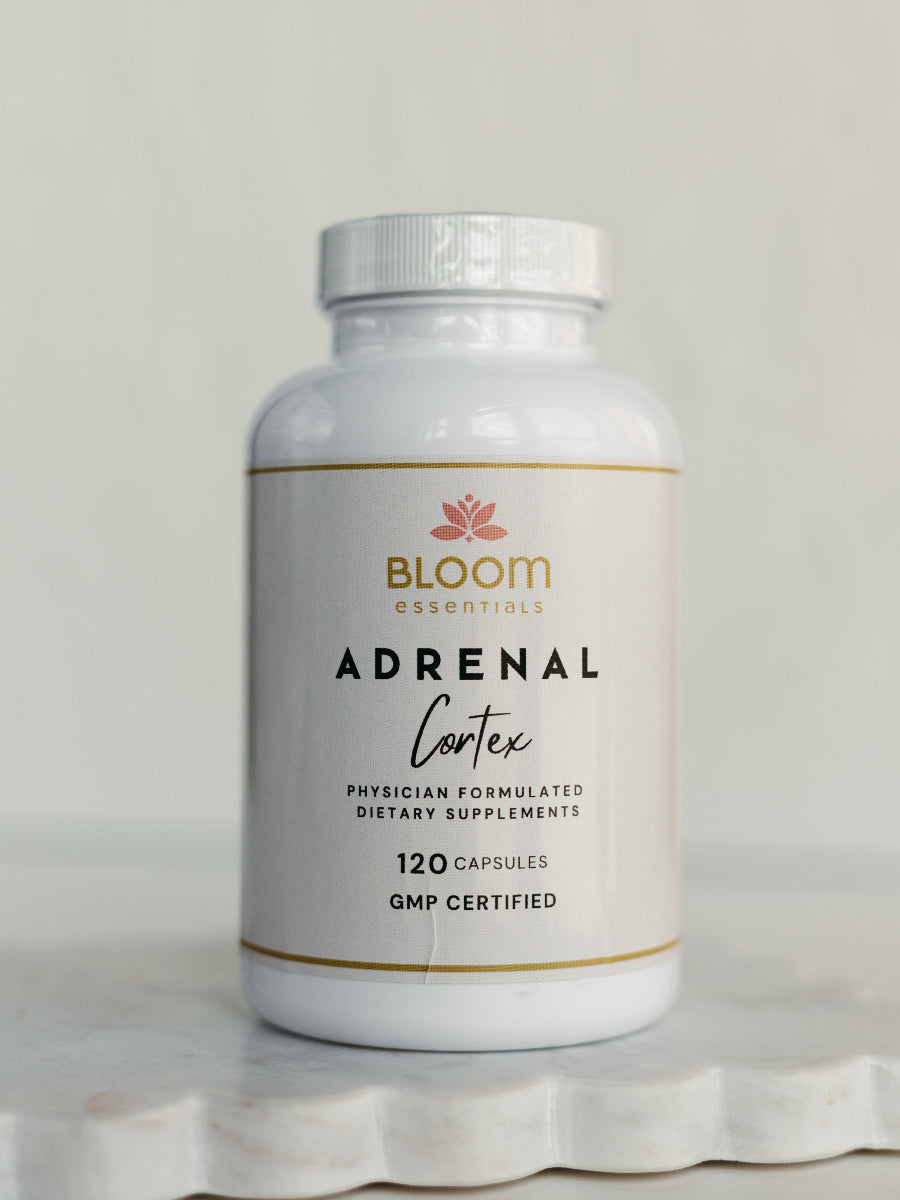 A dietary supplement bottle.