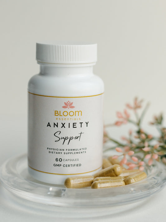 A dietary supplement bottle.