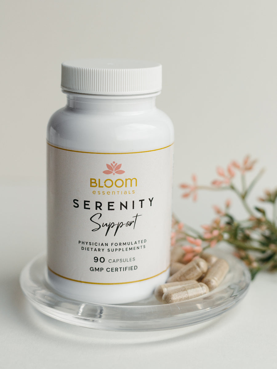 A dietary supplement bottle.